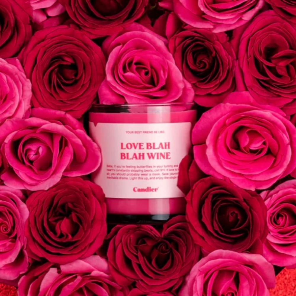 Candler Love Blah Blah Wine Candle